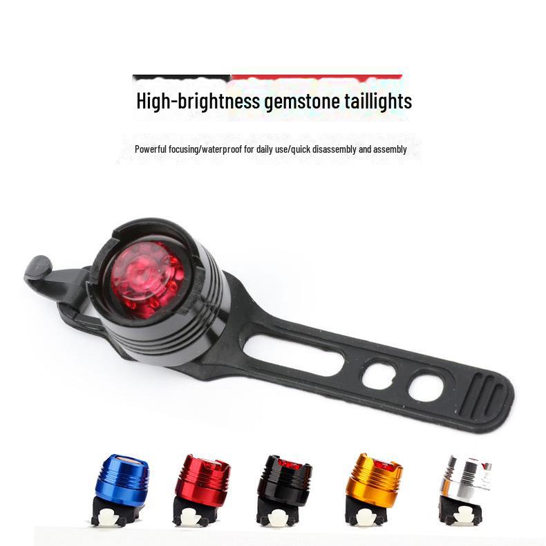 Bicycle LED Tail Light: Aluminum Alloy, Bright Ruby, Quick-Release Hook, Helmet Compatible, Mountain Bike Warning Light