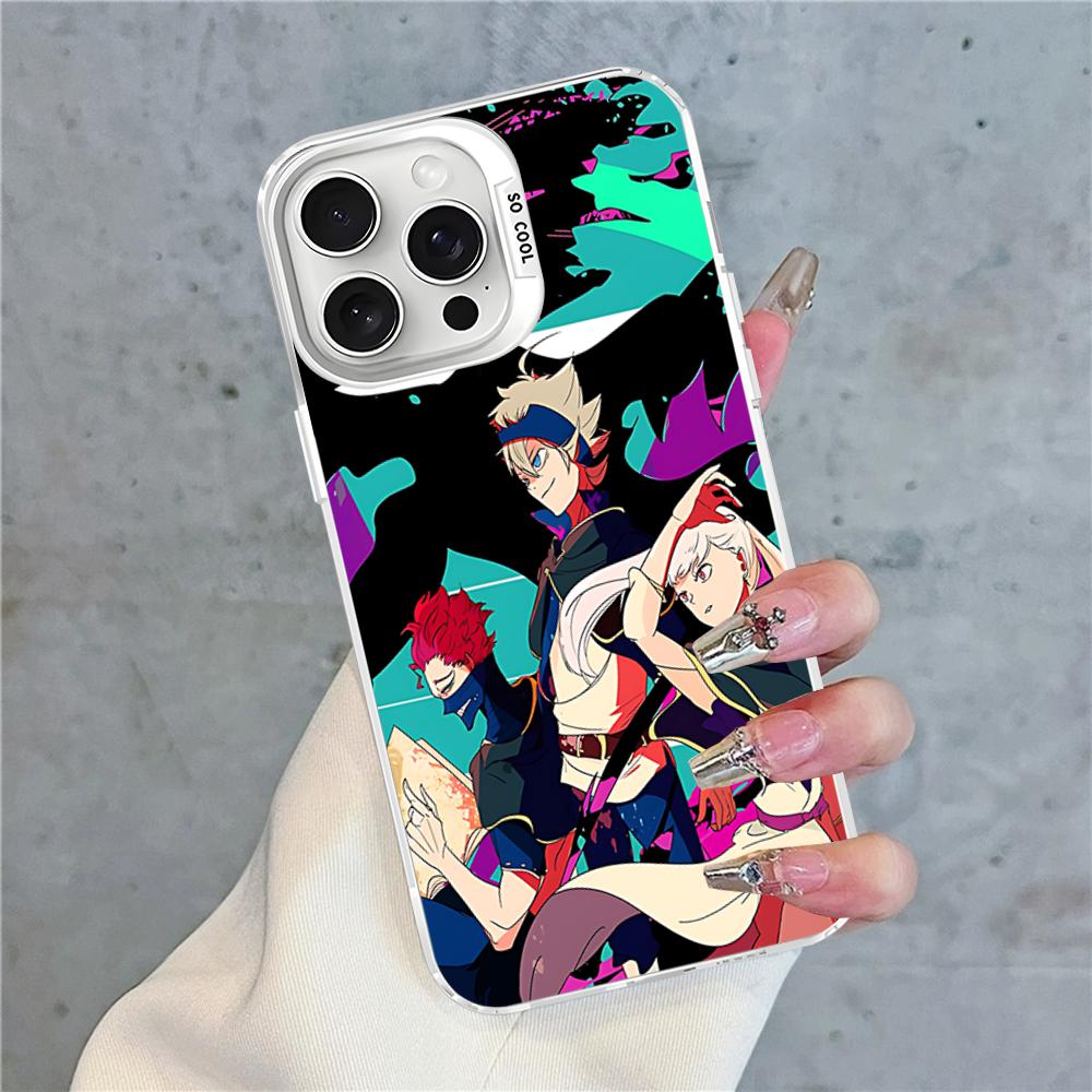 Чехол для телефона Черный клевер Для IPhone 16 15 14 13 12 11 Pro Max X XR XSMAX 8 7 Plus Матовый противоударный задний чехол