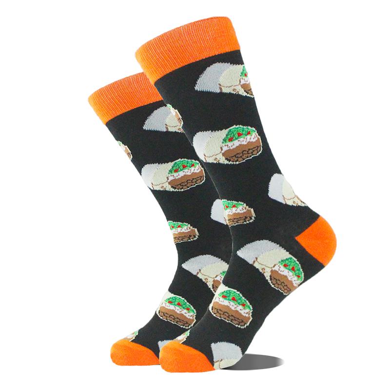 Men Dinosaur Astronaut Planet Crew Socks Harajuku Big Size Sokken Unisex Skateboard Divertidos Happy Design Hip Hop Funny Socks