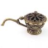 Room Decor Alloy Lotus Hand Stove Small Retro Copper Brass Incense Holder Hollow Out With Cover Incense Burner Sandalwood