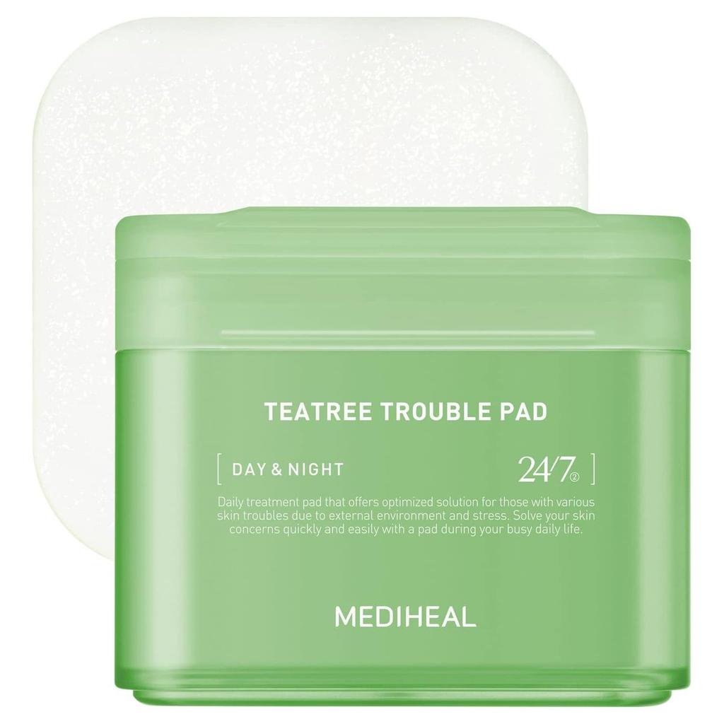 Mediheal Teatree Trouble Pad 100 Pads Soothing Cotton Pads for Sensitive & Acne Prone Skin