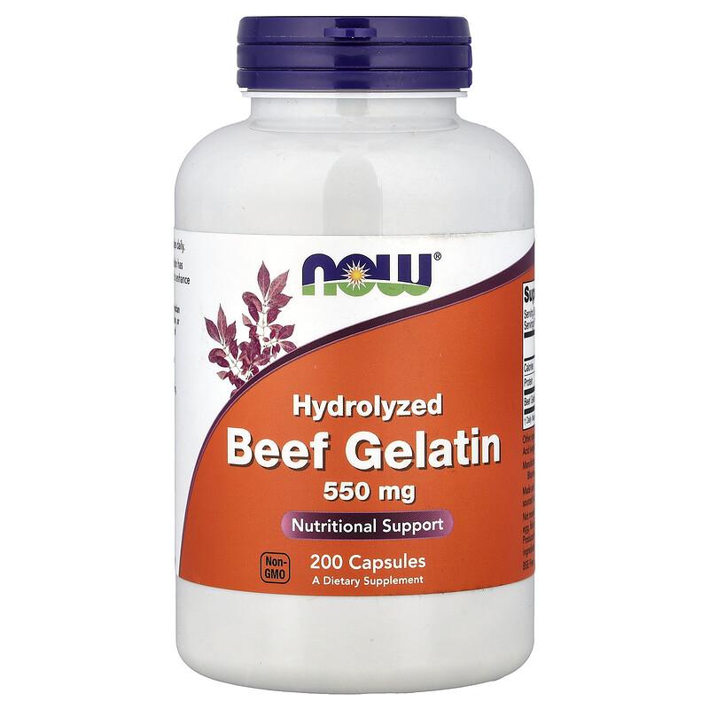Hydrolyzed Beef Gelatin, 200 Capsules (550 mg per Capsules)