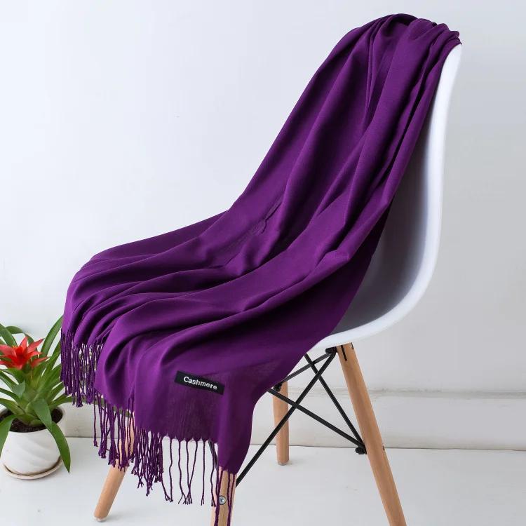 Desgine Brand Solid Women Cashmere Scarf Autumn Winter Warm Shawls Wraps 2025Men's Pashmina Tassels Scarves Female Foulard Mujer