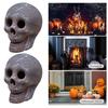 Halloween Skull Figurine Firepit Decoration Spooky Pumpkin Ceramics Statue Sculpture Indoor Outdoor