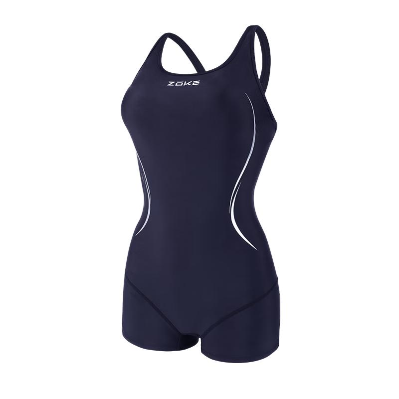 ZOKE Women's One-Piece Square-Leg Swimsuit Slimming Tummy Control Simple Comfortable Swimwear