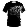 Трендовая креативная футболка с коротким рукавом для мужчин, повседневная, с круглым вырезом, с 3D-принтом серии «Ослепительный белый тигр»