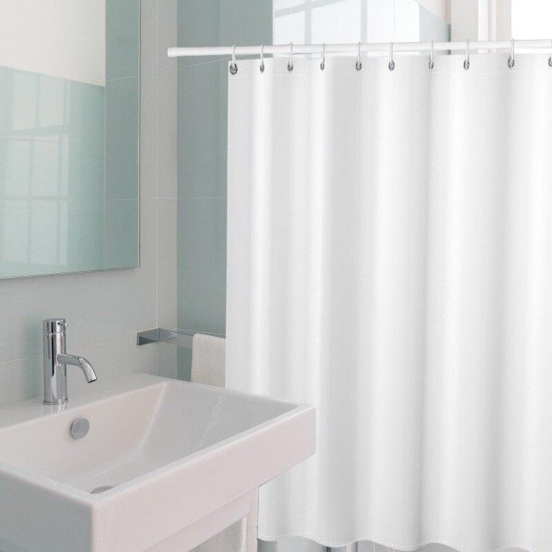 Ванная комната однотонная занавеска для душа водонепроницаемая устойчивая к плесени подвесная душевая перегородка занавеска для душа комплект с крючками бесплатная перфорация