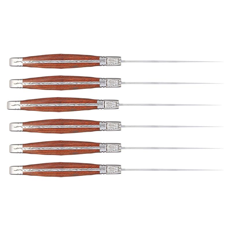 Ножи для стейков из нержавеющей стали в стиле Лагиоль, деревянные японские столовые приборы, столовый нож, столовые приборы для ресторана, столовые приборы 2/4/6/10 шт.