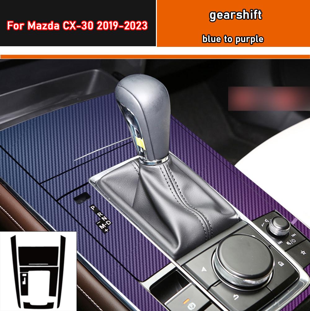 Наклейка на салон автомобиля, защитная пленка для коробки передач для Mazda CX-30 2019-2025, наклейка на панель окна автомобиля из углеродного волокна черного цвета