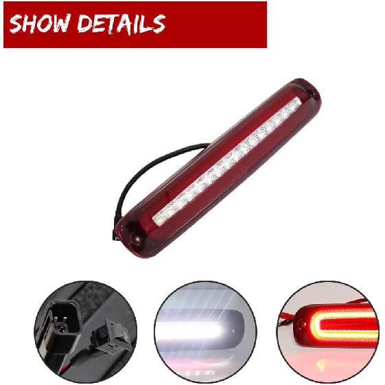 GTINTHEBOX Red Lens High Mount LED Third Brake Light Rear Cargo Lamp Stop light Compatible with 1999-2007 Chevy Silverado GMC Sierra 1500 2500 3500