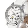 Snoopy Watch World Limited 100 Pieces Each with Serial Number Japanese Planning Model Genuine Leather Strap Women's (White)