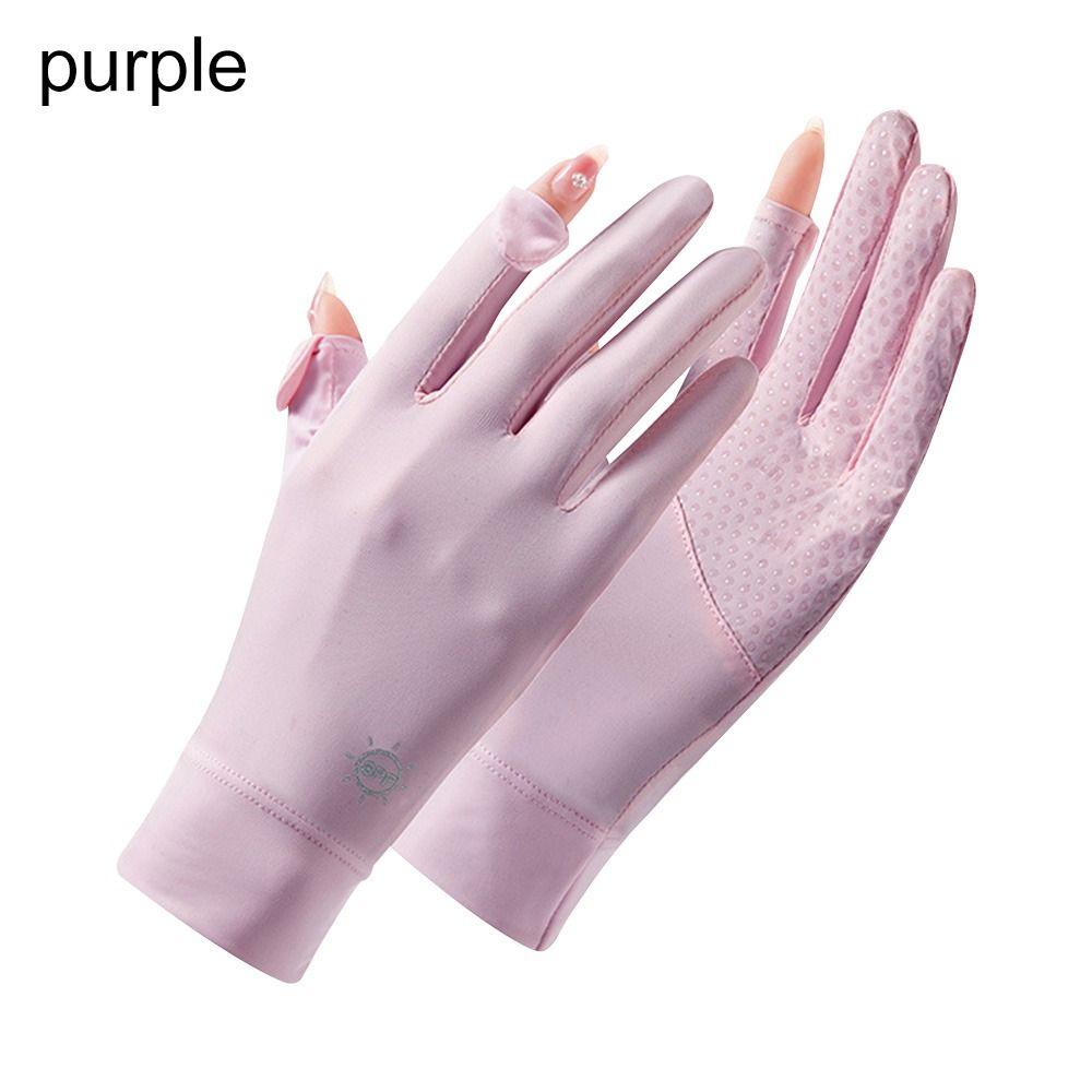 Fashion Anti-UV Touch Screen Sunscreen Gloves Women Gloves Mittens Ice Silk Gloves