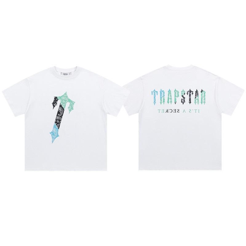 Cross-border new graffiti letter printing European and American street trendy brands loose and versatile casual men's and women's short-sleeved round