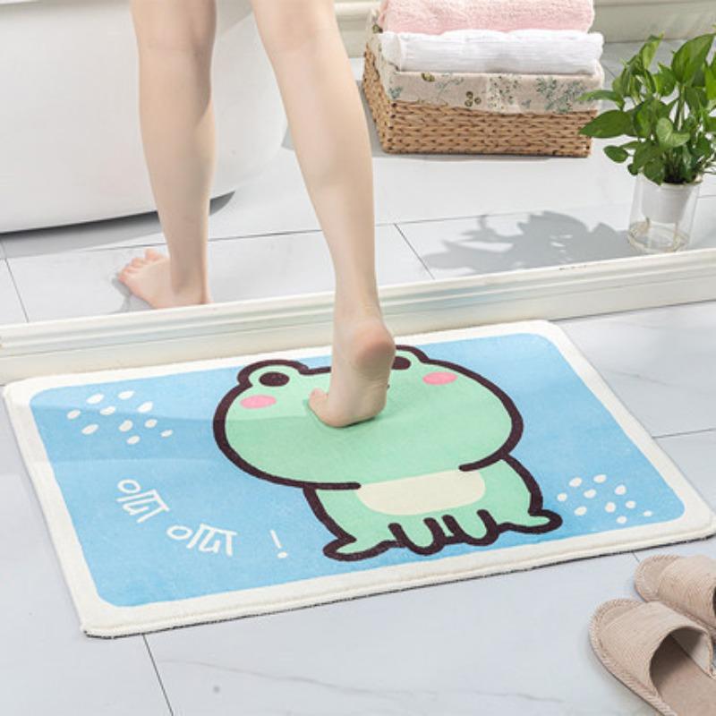 Cartoon Cashmere Floor Mat Entry Door Mat Toilet Bathroom Absorbent Plush Carpet Foot Mat Thick Carpet Non-slip