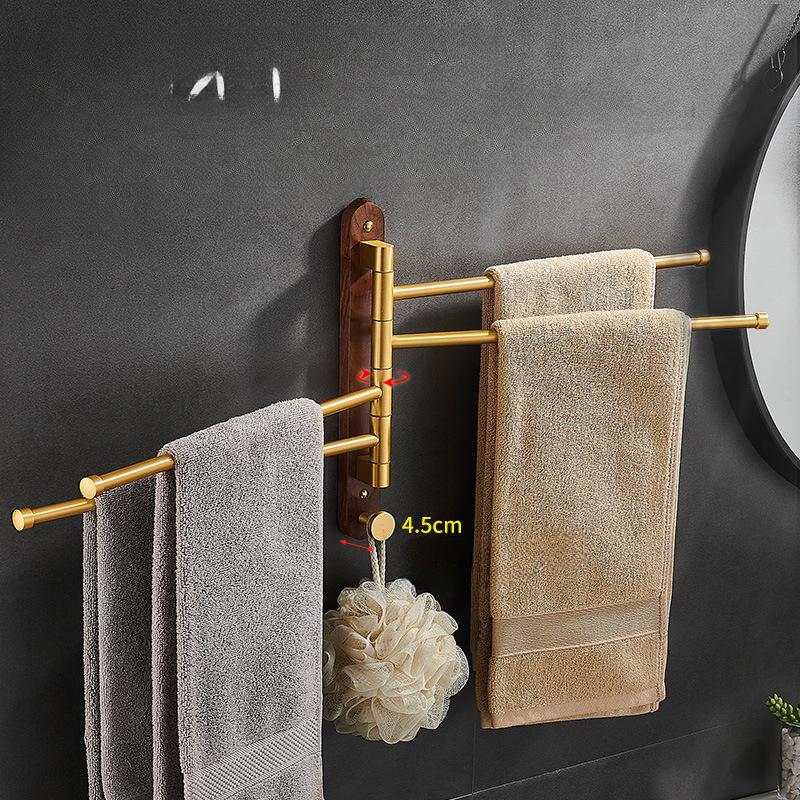 Вешалка для полотенец для ванной комнаты из матового золотого ореха, вращающаяся многополюсная алюминиевая вешалка для полотенец, держатель для кухонных полотенец