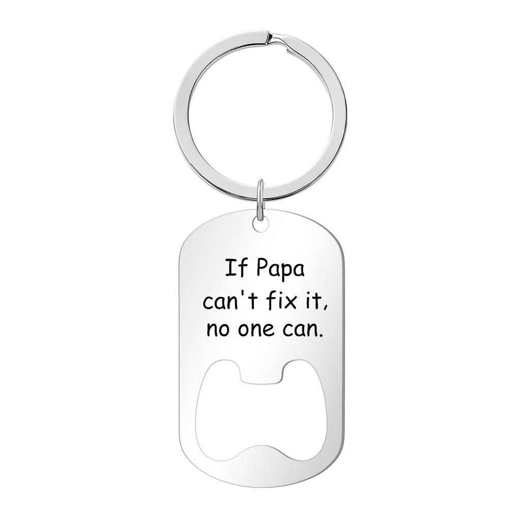 Engraved Metal Keychain Bottle Opener - Family Gift for Birthdays & Father's Day