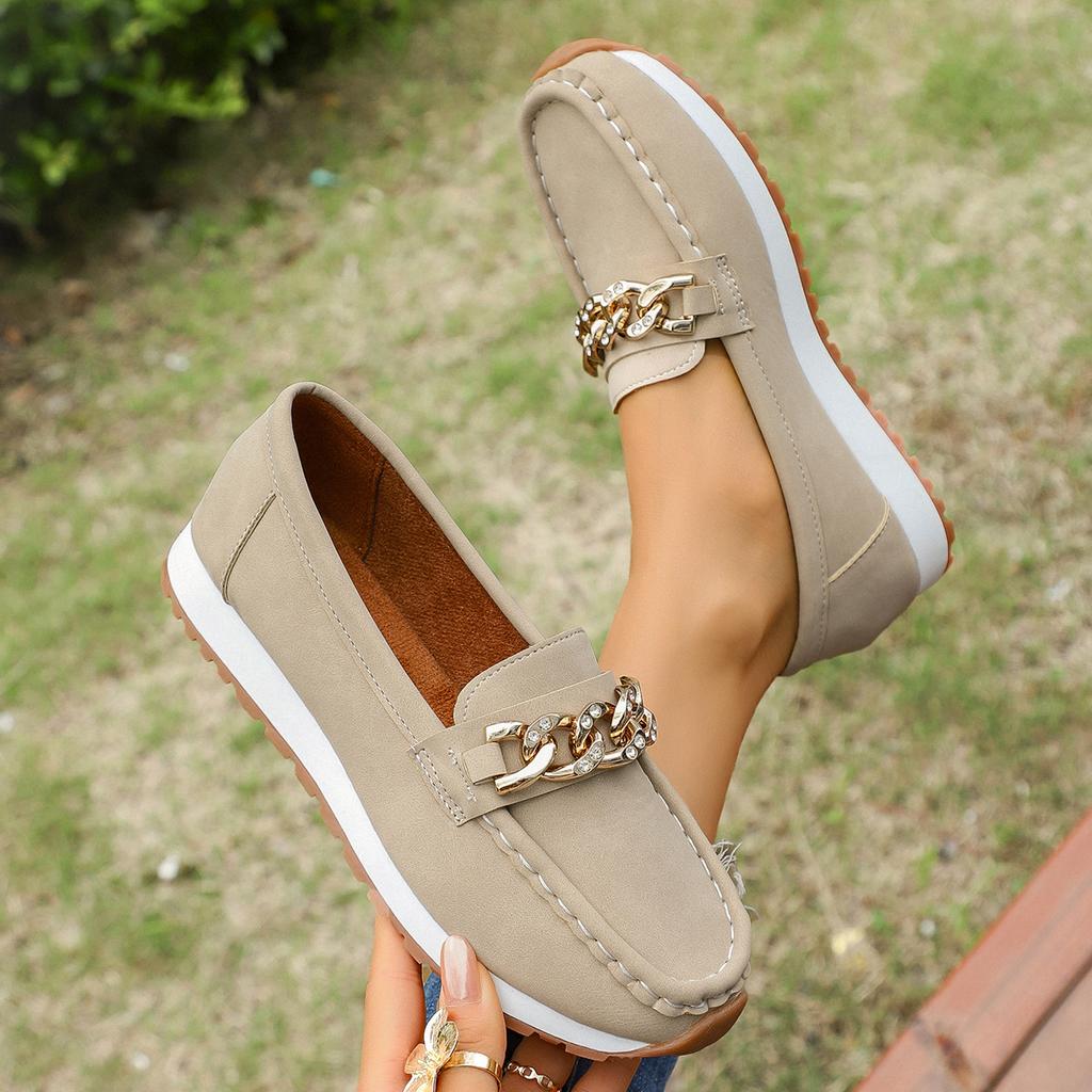 Весна 2025 новая женская обувь лоферы на платформе мягкая подошва мягкий верх обувь для мамы удобные и дышащие женские туфли-одинарки на одной педали