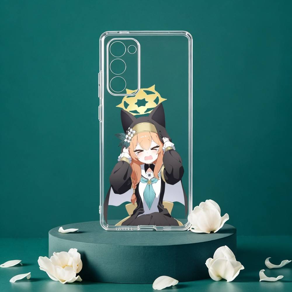 Iochi Mari Cute Blue Archive Phone Case For Samsung Galaxy S24 S25 S23 S22 S21 Plus S24 S25 Transparent Cover Case