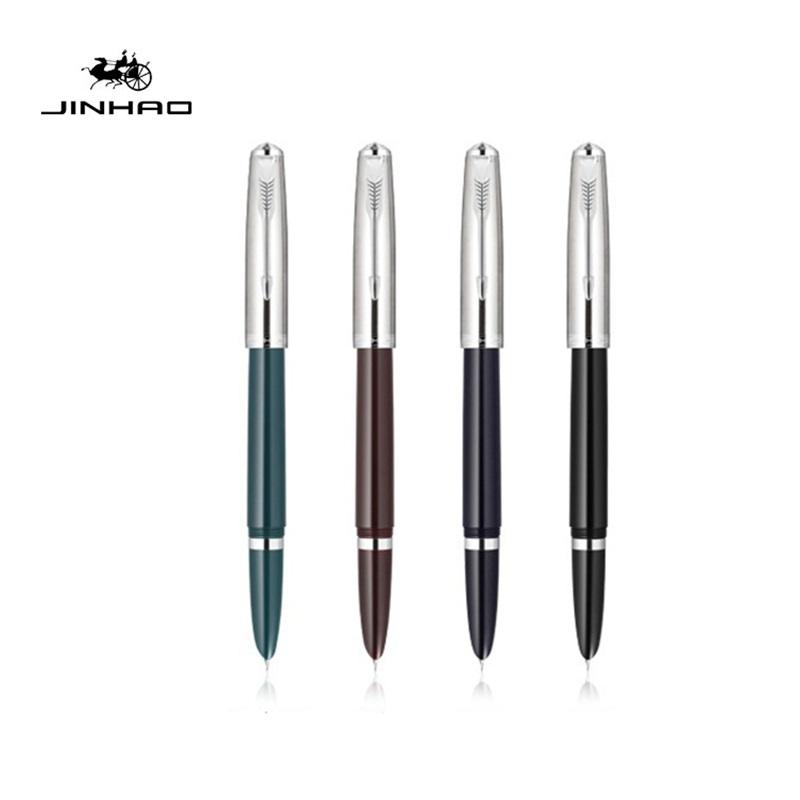 Jinhao 86 Classic Retro Fountain Pen Balanced Weight Silver Arrow Clip Extra Fine Nib Office School Daily Writing