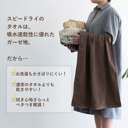 Bloom Japanese-Made Gauze Bath Towel, Single Towel, Speed-Dry, Senshu Towel, Quick-Drying, Lightweight, Thin, 100% Cotton (Navy)