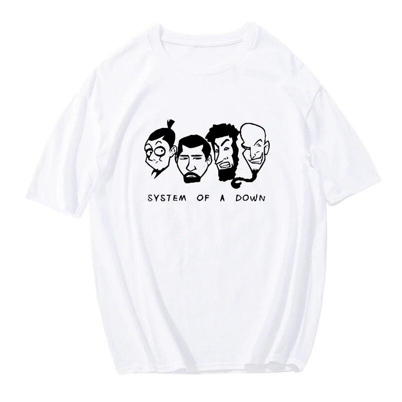 Футболка с графическим рисунком металлической группы System Of A Down, хипстерская свободная уличная одежда, эстетичная футболка, винтажные летние топы, футболка, одежда унисекс