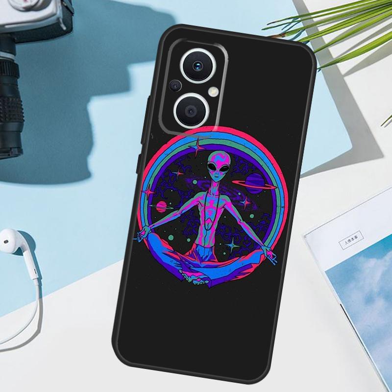 Alien Kawaii Art Cover For OPPO Reno 14F 13F 12F 11 F 10 12 13 14 Pro 7 8 Lite OPPO Find X9 X8 X6 X5 Pro Case