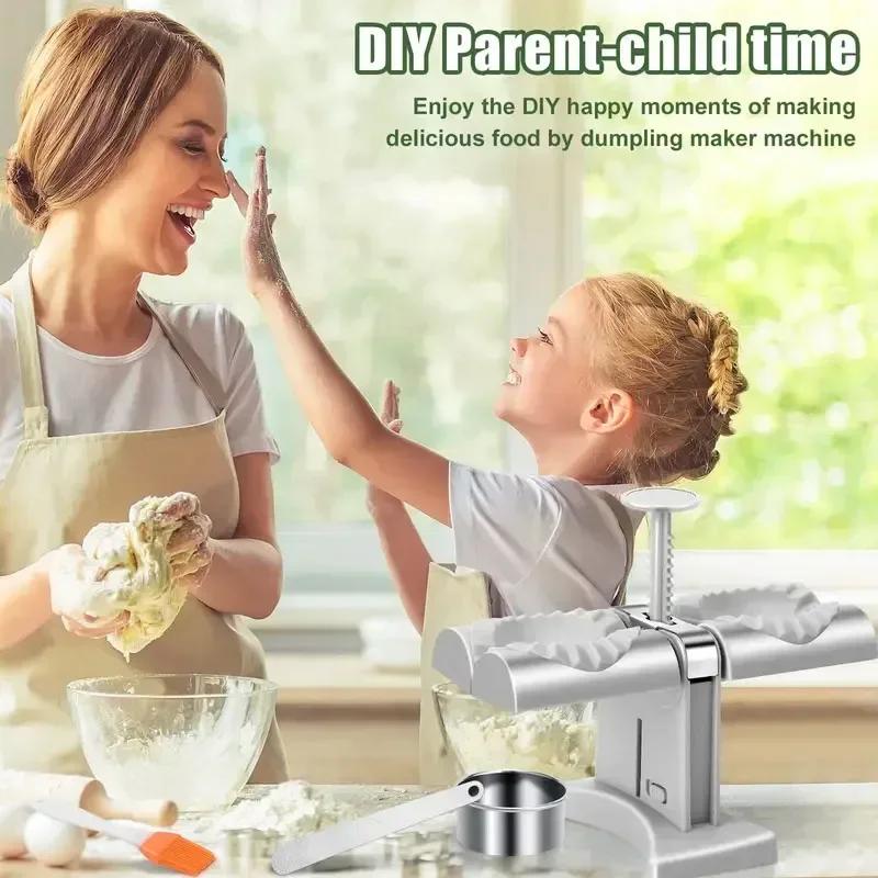 Ручной пресс для пельменей, простая в использовании форма, двухголовочная обертка, инструменты для приготовления пельменей, пищевая машина, кухонные принадлежности