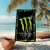 Пляжное полотенце с рисунком логотипа Monster Energy - мягкое, впитывающее, быстросохнущее, можно стирать в машине - идеально для плавания, кемпинга, купания
