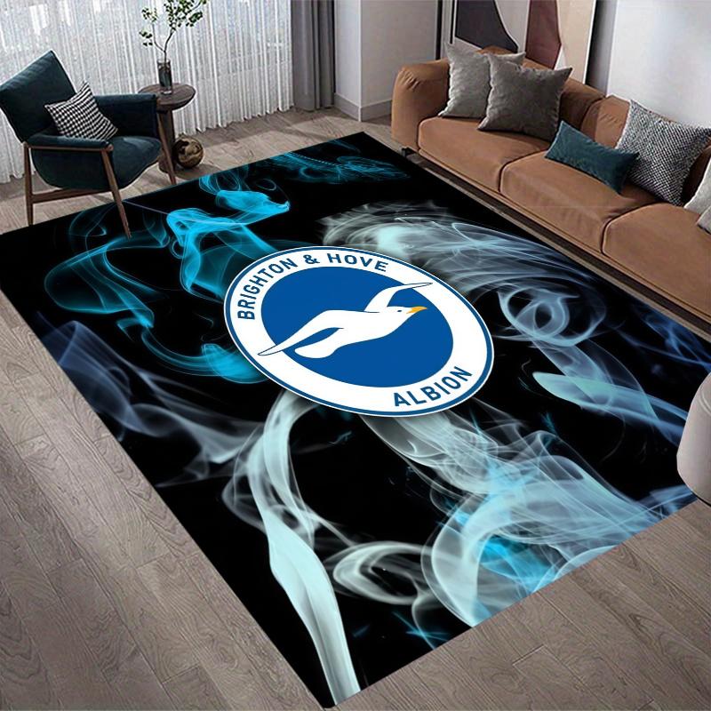 Brighton & Hove Albion Flannel Pattern Square Carpet,Area Rug,Carpet Rug for Living Room Bedroom Sofa Playroom Decor,Non-slip Floor Mat