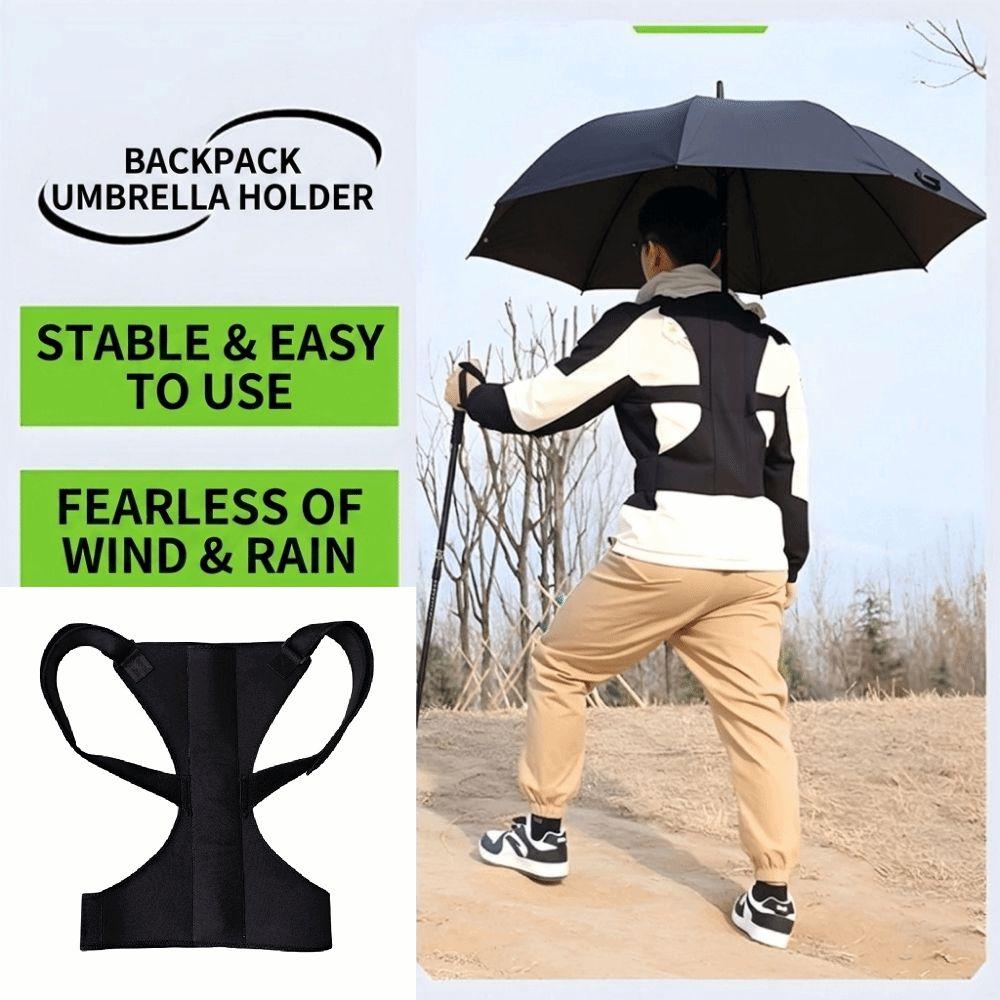 Body Mounted Backpack Umbrella Harness Adjustable Hands-Free Umbrella Holder Gardening