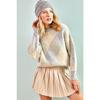 Women's Square Patterned Knitwear Sweater