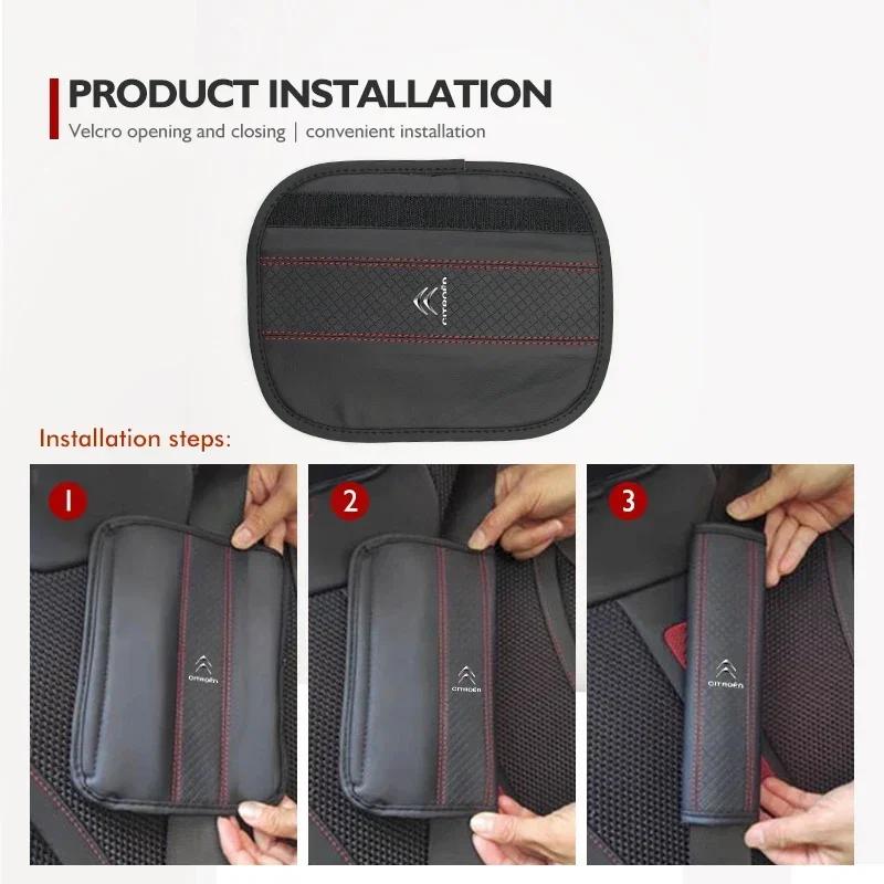 APS2 Car Seat Belt Cover Styling Leather Safety Shoulder Protector For Citroen C4 C3 C5 C1 C2 C6 C4L DS3 DS4 Berlingo Picasso Jumper