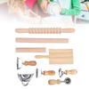 Gnocchi Pasta Making Tools Kit Beechwood Stainless Steel Pasta Roller Pin Set with Ravioli Stamp Maker Cutter Gnocchi Board for Kitchen