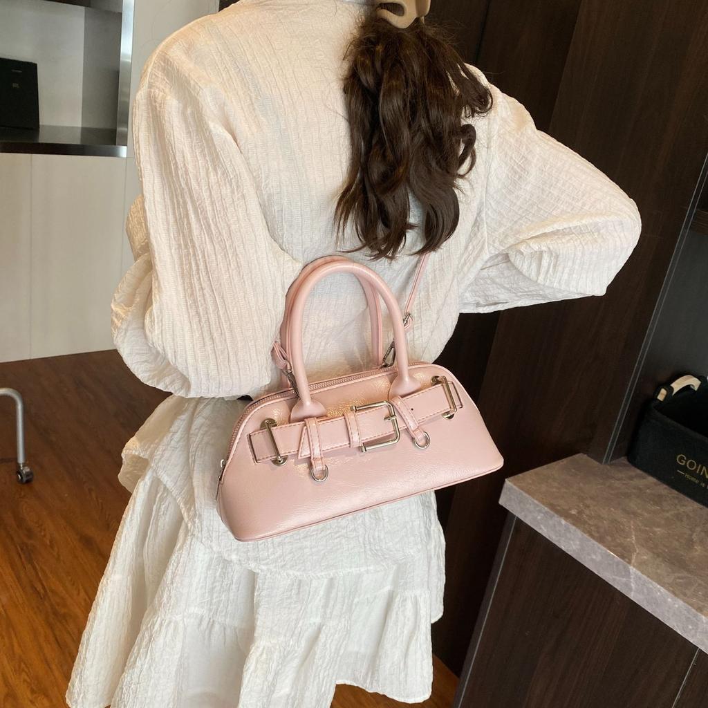 Портативная сумка для боулинга премиум-текстуры, женская, новая мода 2025, зарубежный стиль, сумка под мышку, универсальная наплечная сумка-ракушка