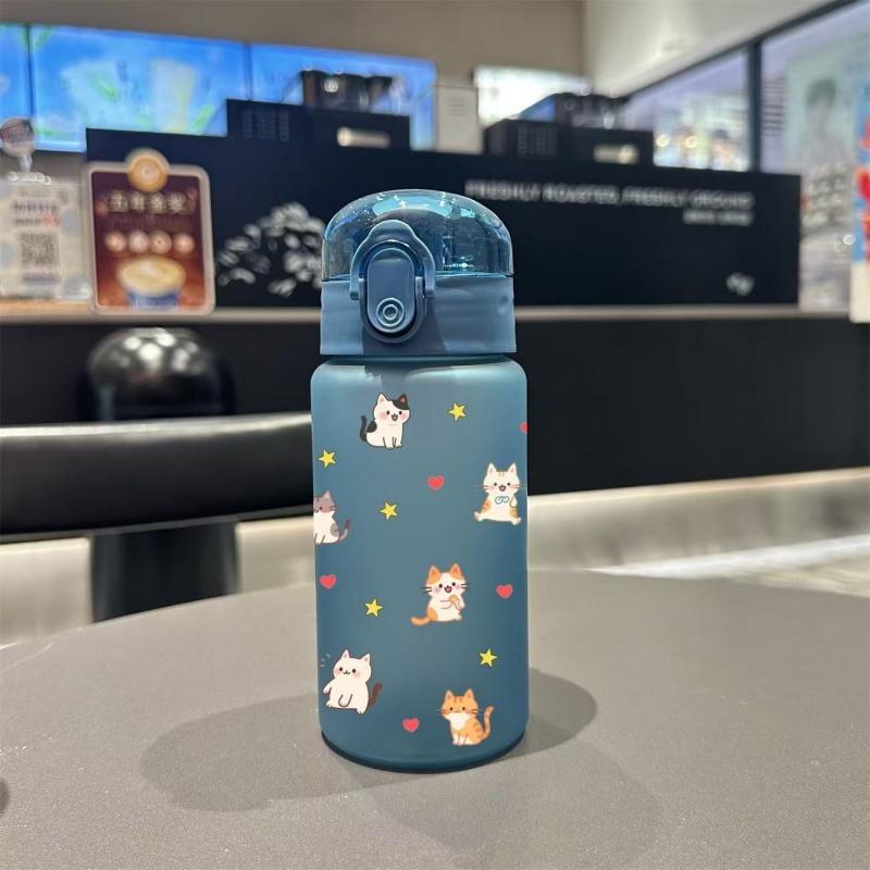 3D Full-Print Cute Cartoon Cat & Dog 550ML Water Bottles Fade-Resistant Bright Color Leakproof PVC-Free Durable Portable