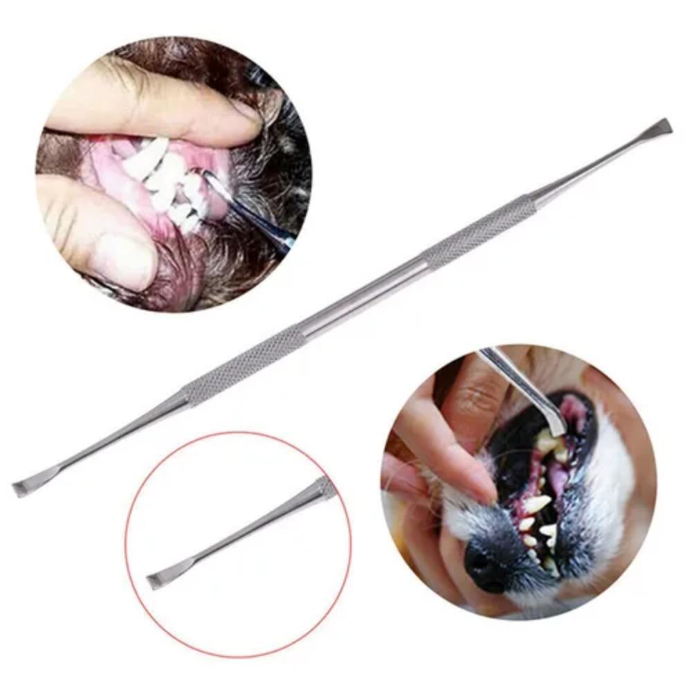 Stainless Steel Tartar Scraper Scaler Non-slip Handle Pet Toothbrush For Pet Cat Dog