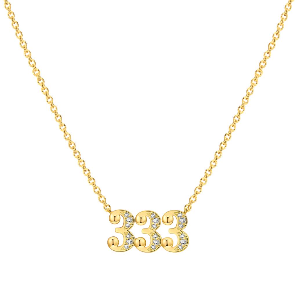 Orstarry S925 Silver Necklace Lucky Number 777 Necklace Minimal Plated Gold Jewelry For Birthday Celebration Gift