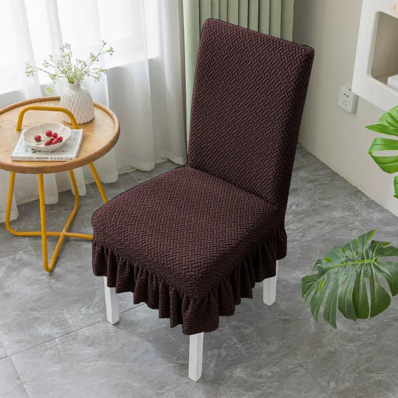 T-shaped Jacquard Skirt Hem Chair Cover Hotel Banquet Chair Cover Chair Back Exquisite Wedding Seat Cover Festive
