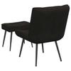 Black Velvet Relaxation Armchair with Footstool