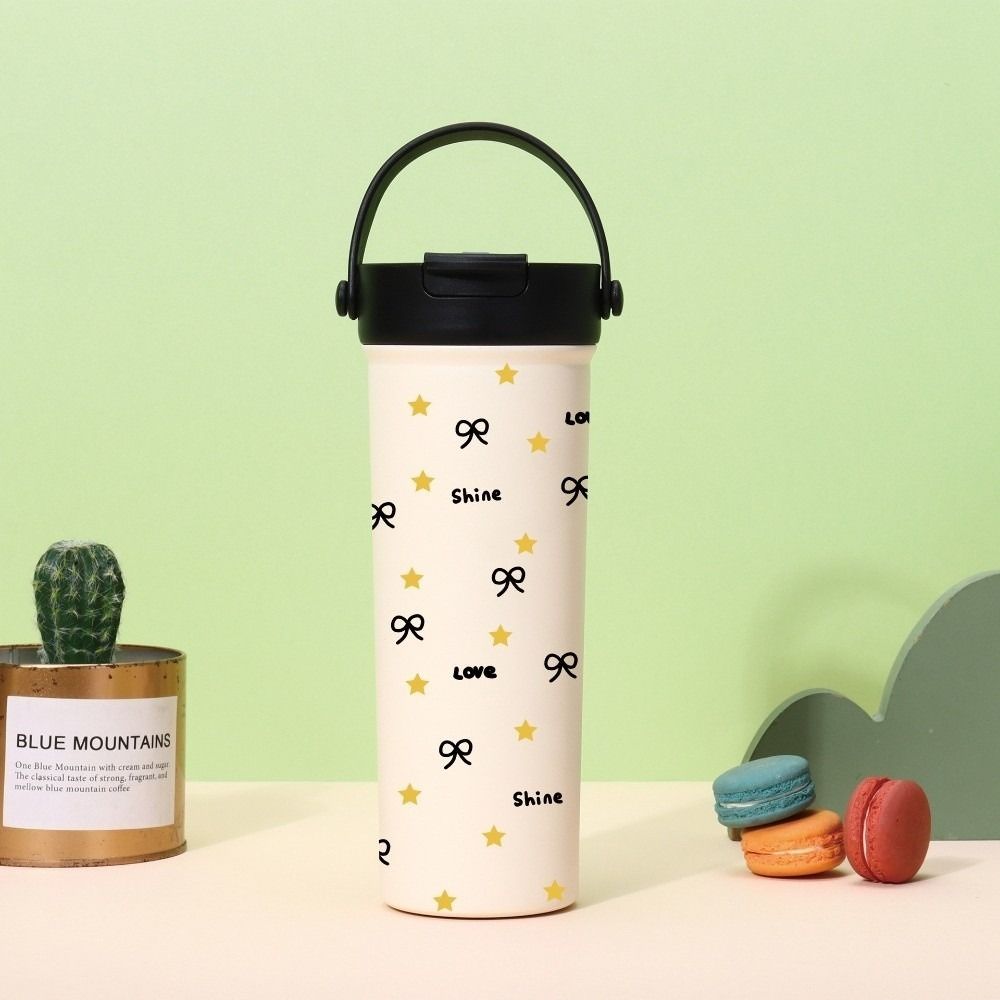 Bowknot Insulated Cup Stainless Steel Thermal Car Coffee Cup New Water Bottle  Travel