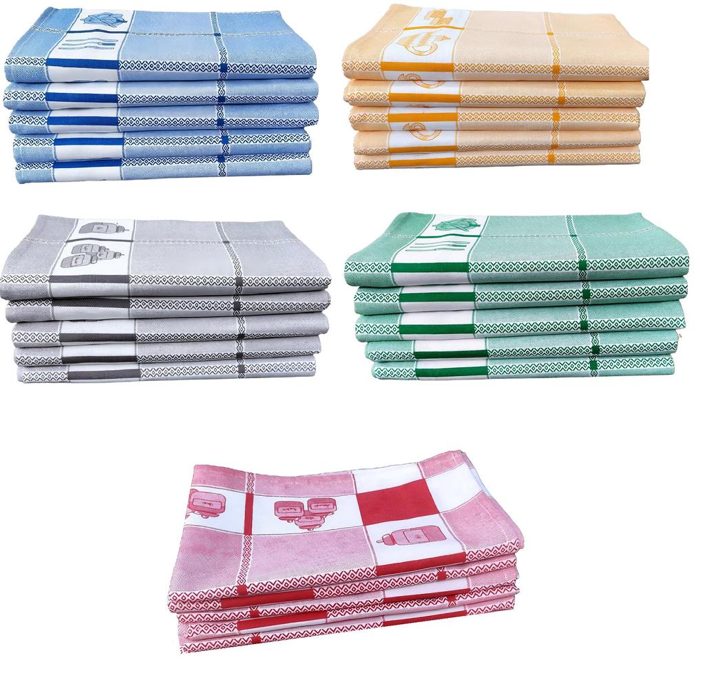 Набор из 5 качественных хлопковых кухонных полотенец - кухонное полотенце из 100% хлопка