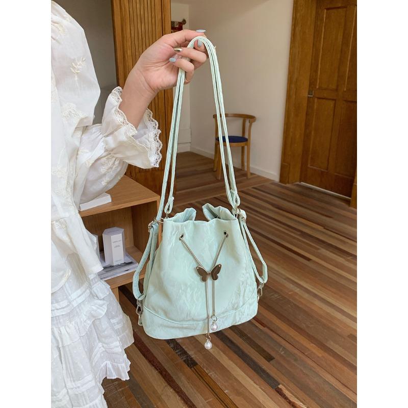 Рюкзак Mint Mambo Green, женская новая модная корейская сумка-ведро, универсальная сумка Ins на одно плечо