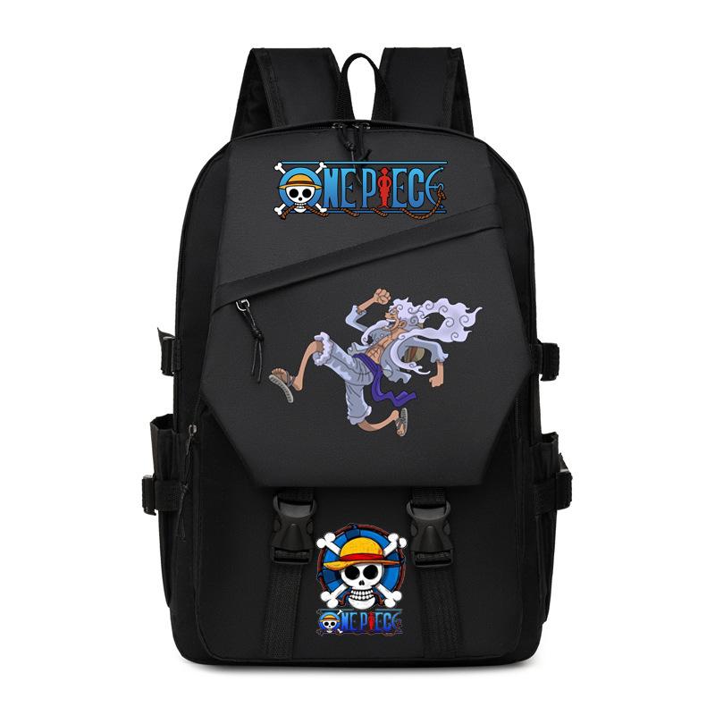 One Piece Backpack for Teens Students Large Capacity Anime Print School Bag Fashion Casual Daypack