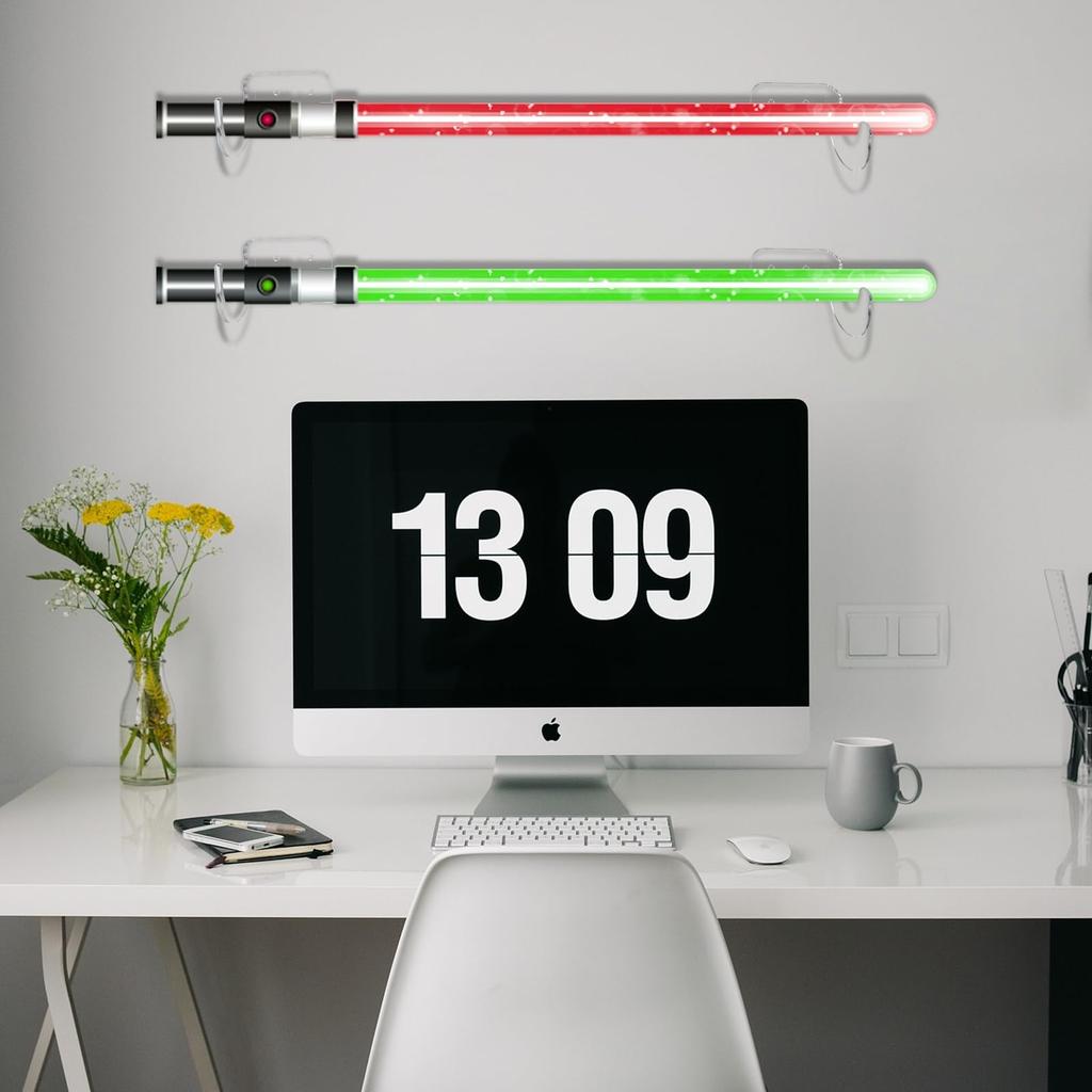 PATIKIL Подставка для светового меча, настенное крепление, 6 пар, акриловый держатель для светового меча, настенный кронштейн, стойка для бейсбольной биты, домашний световой меч, прозрачный