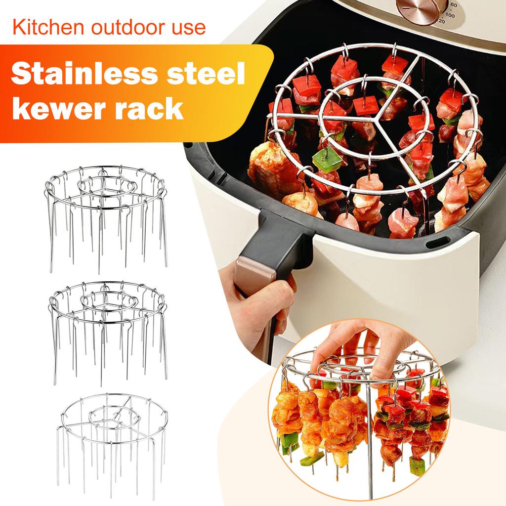 Fryer Grill – Stainless Steel Grill Skewer Grill With Round Hanging And Vertical Skewers