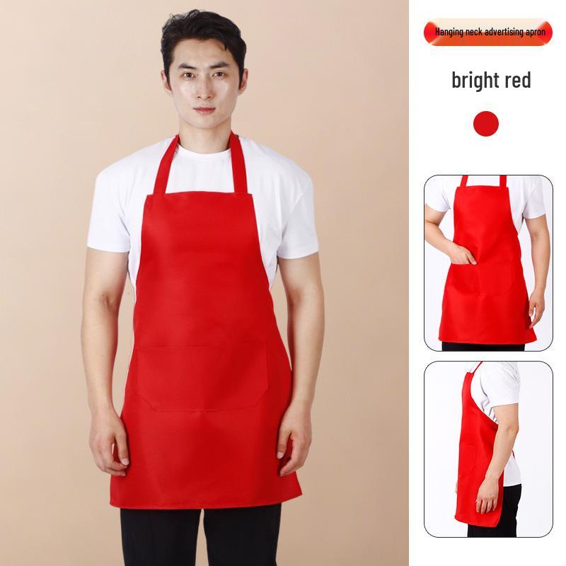 Вельветовый фартук Oxford с отделкой под персиковую кожу: Униформа для ресторана и кафе с завязками на шее