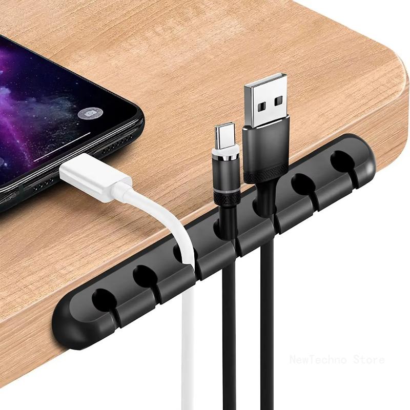 Кабельный органайзер, силиконовый органайзер для USB-кабеля, настольные аккуратные зажимы для управления, держатель кабеля для мыши, органайзер для наушников