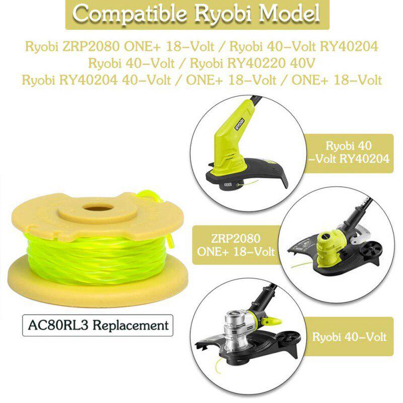 3 шт./компл. Ryobi Ac80Rl3 Premium витая катушка для триммерной лески, подходит для 18 В, 24 В и 40 В