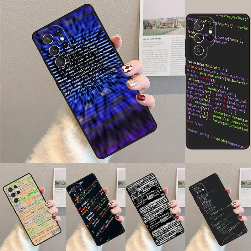 Чехол из ТПУ с изображением языков программирования для Samsung Galaxy note 10 pro S26 S25 S24 S23 S22 Ultra Plus S21 FE S20, противоударный чехол