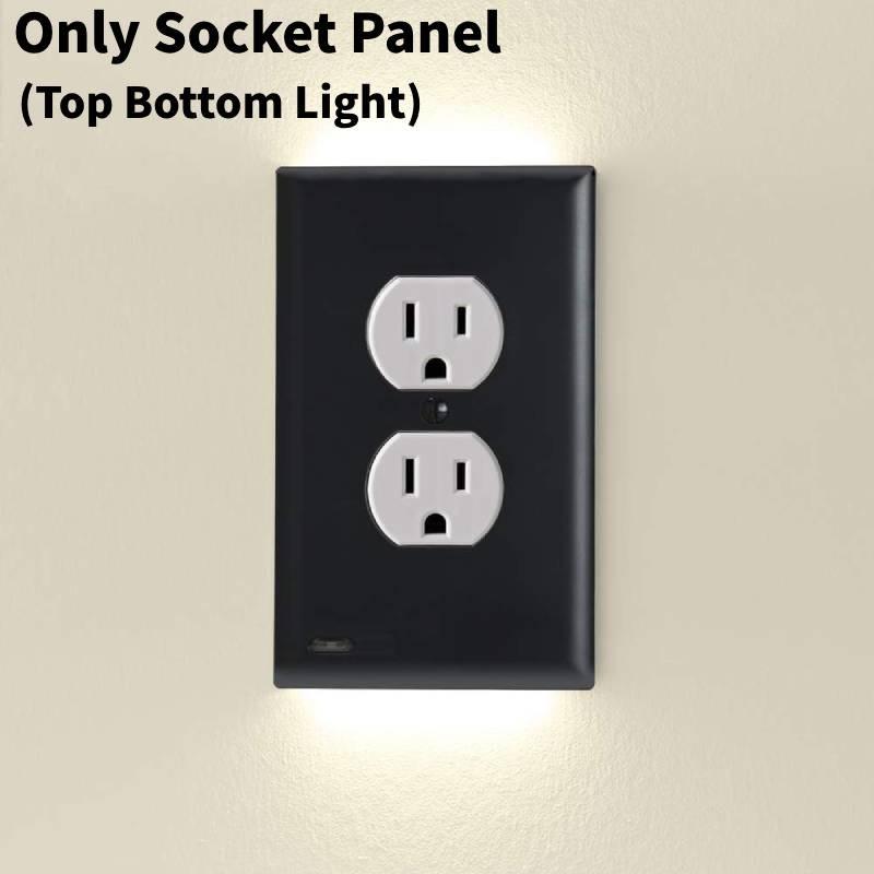 Cover Outlet Wall Socket Plate Double Led Night Light Sensor Plug Coverplate